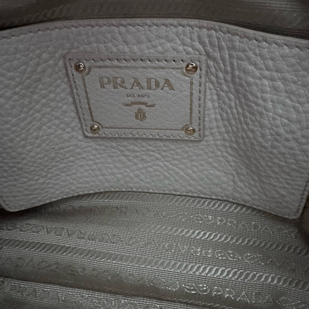 Prada pebbled leather off white cream handbag - Picture 9 of 15